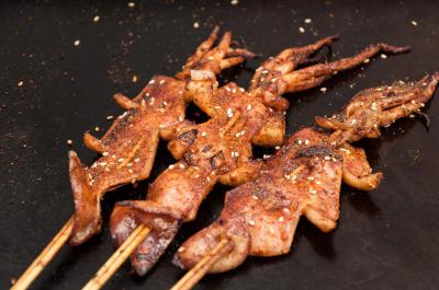 鐵板魷魚技術(shù) 街頭鐵板燒烤制作